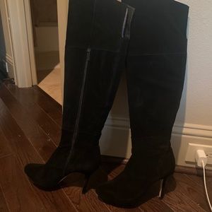 Suede knee high boots